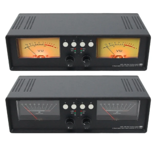 Dual-Analog VU Meter MIC+LINE Stereo-Audio-Visualizer DB-Panel Display 4-way  Audio-Switcher Box for Preamplifier Speaker - AliExpress