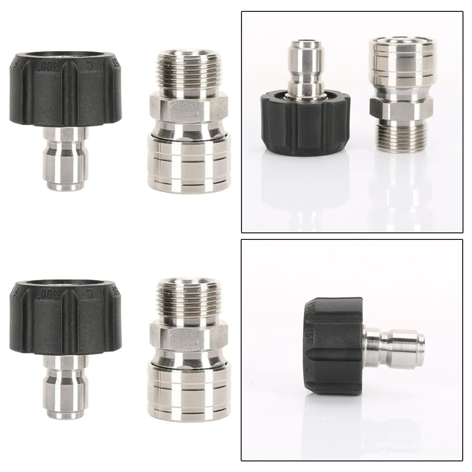 2pcs High Pressure Washer Connector M22 Thread to 3/8` Quick Connector Internal Thread Hose Pipe Connecting Parts