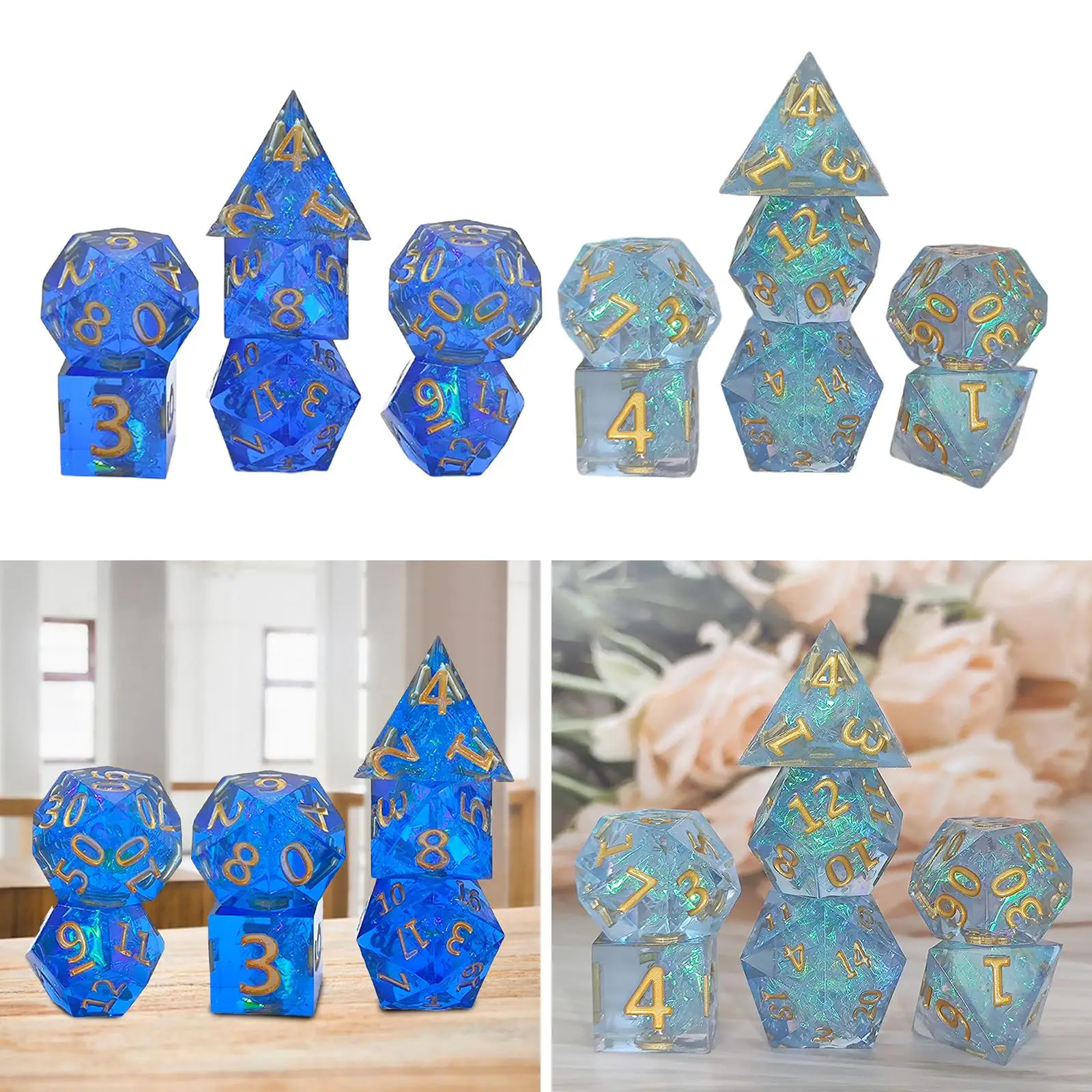 7 Pieces Digital  Party Supplies  Polyhedral  for Adults
