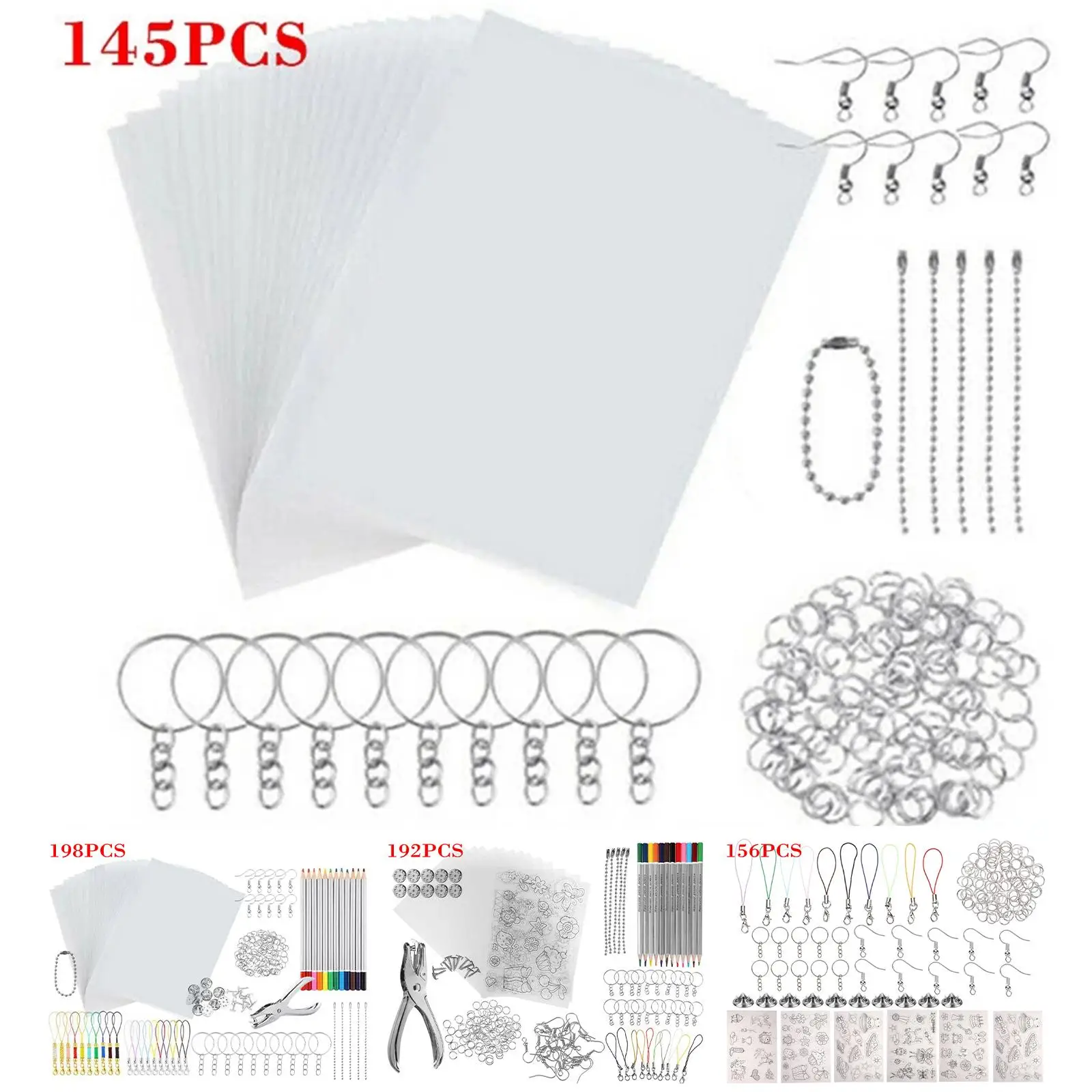 Heat Shrink Plastic Sheets Set Pack Paper Heat Shrink Sheets for Craft Embellishment Scrapbook Card Making