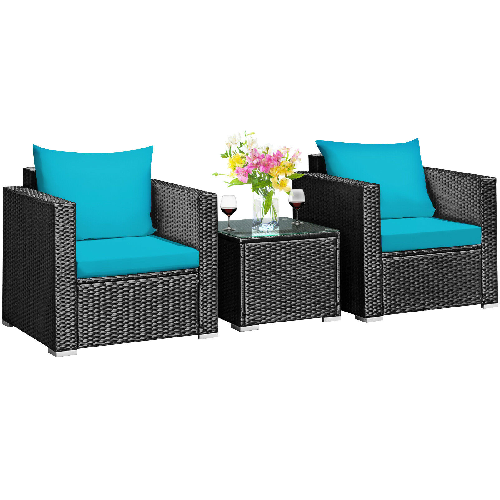 Title 3, Patiojoy 3PCS Patio Rattan Wicker Furniture Set...