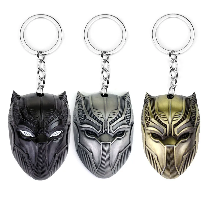The Avengers Black Panther Mask Alloy Key Chains Keyring Keychain Keyfob Gift 