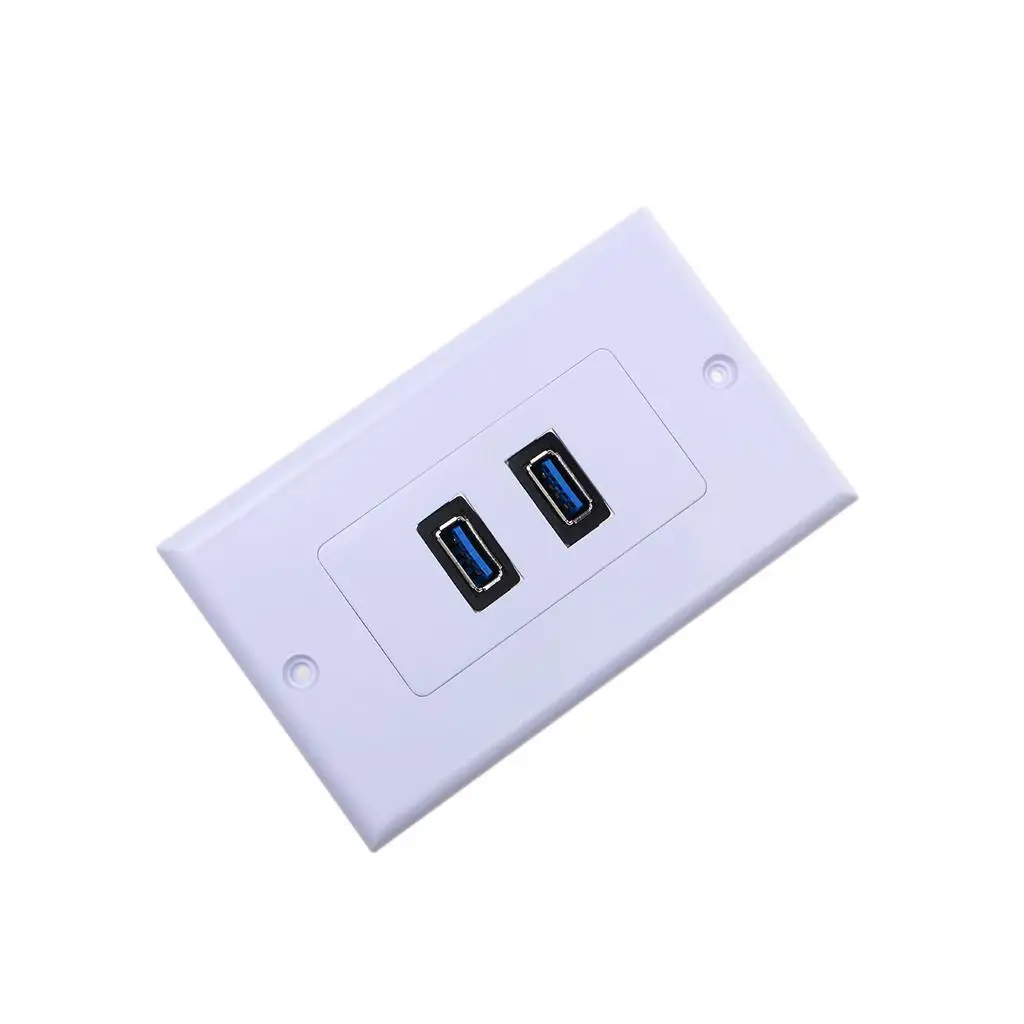 Dual Port USB 3.0 Wall Plate Charger Outlet Socket Adapter Receptacle Dock