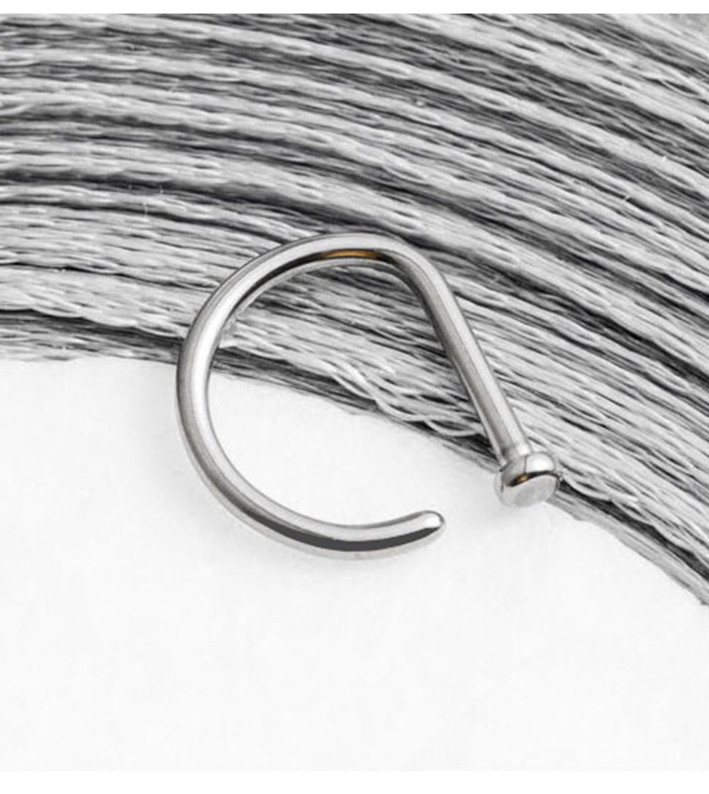 Curved Barbells Fake Nose Piercing D Shaped Tragus Helix Stud Earring Hoop Septum  Stainless Steel Ring Nostril Body Jewelry