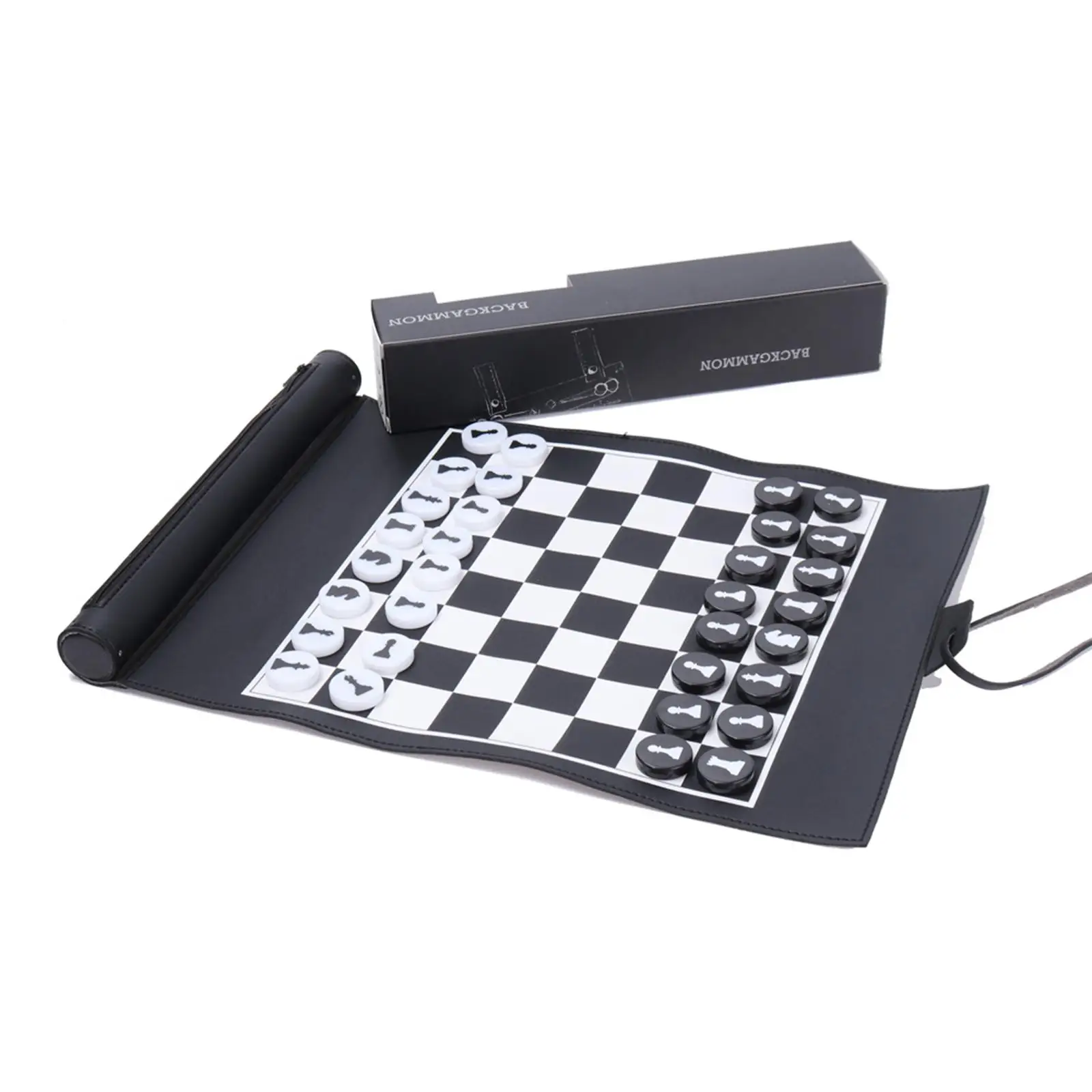 Portable Classic  Set 32 Black White Chessmen for Tournament Training
