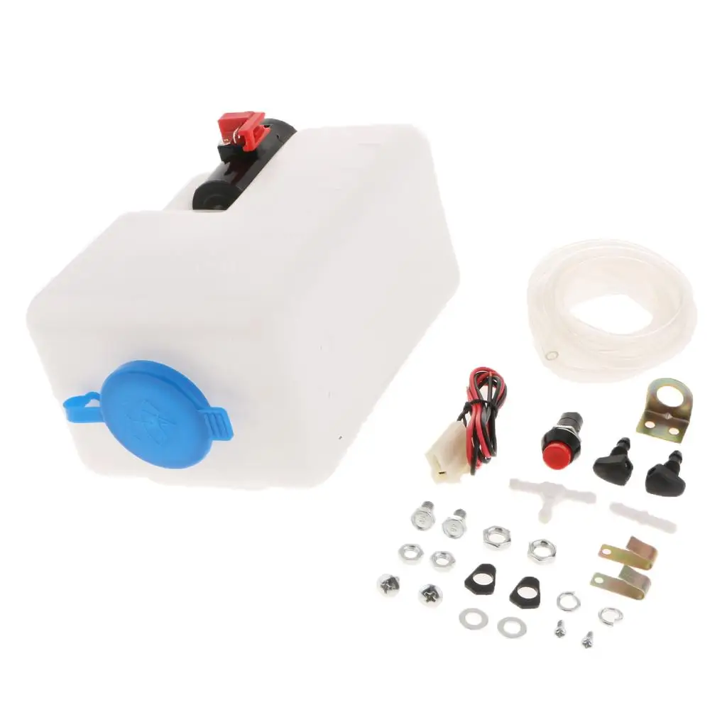 12V Car Windshield Washer Bottle Kit with Pump Jet Button Switch Professional