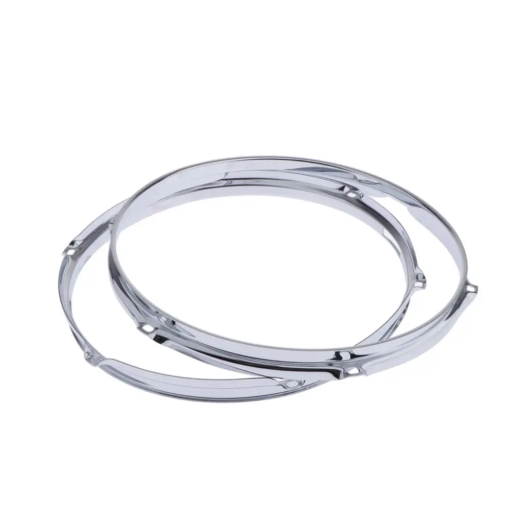 2 Pcs Premium Alloy Steel Snare Drum Hoop Rim 12 inch 6 Holes 1.2mm