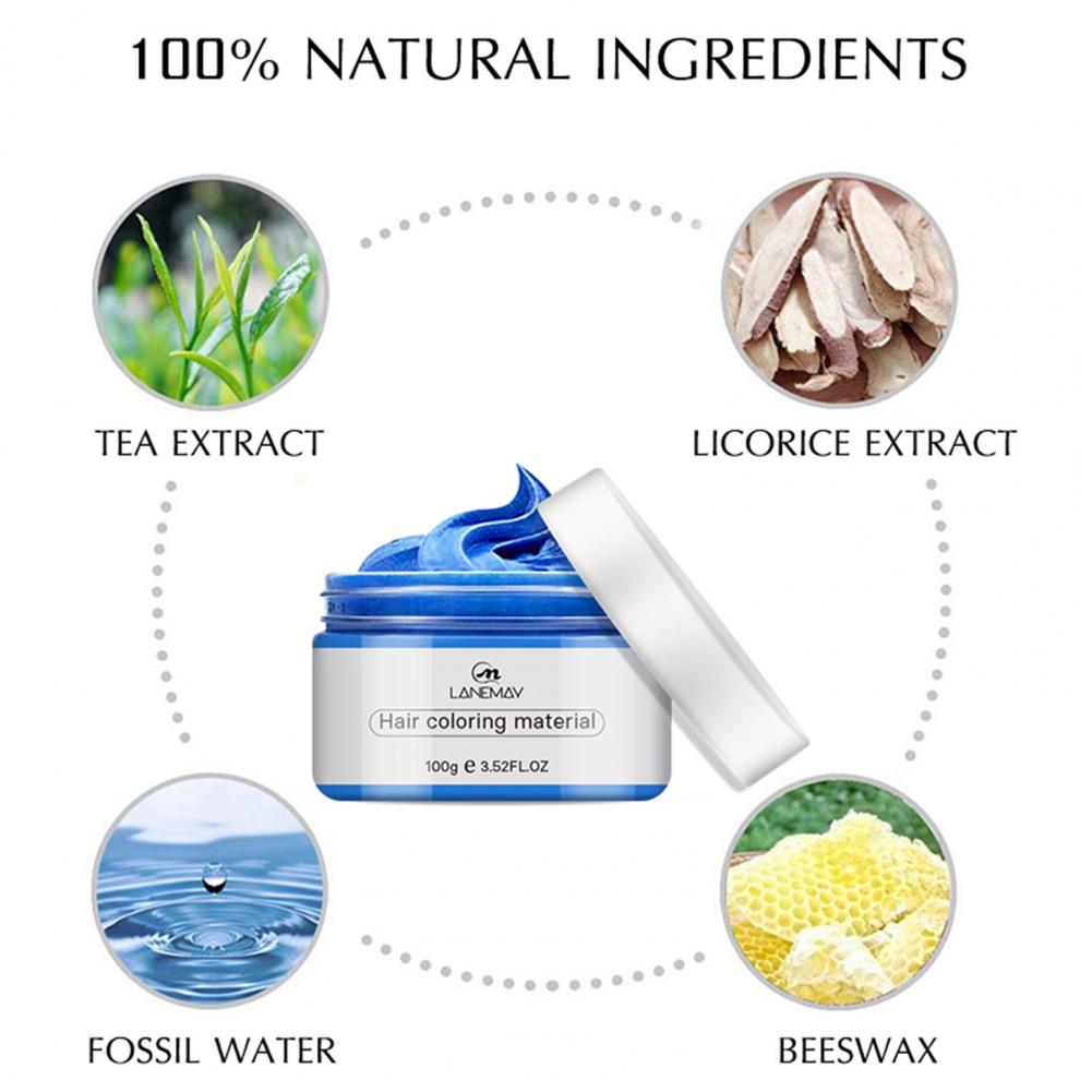 Description Picture 5 of item1 Bottle 7 Colors Fashion Grandma Grey Temporary Styling Hair Dye Cream Pomade Wax Unisex Hair Coloring Tools Accessories