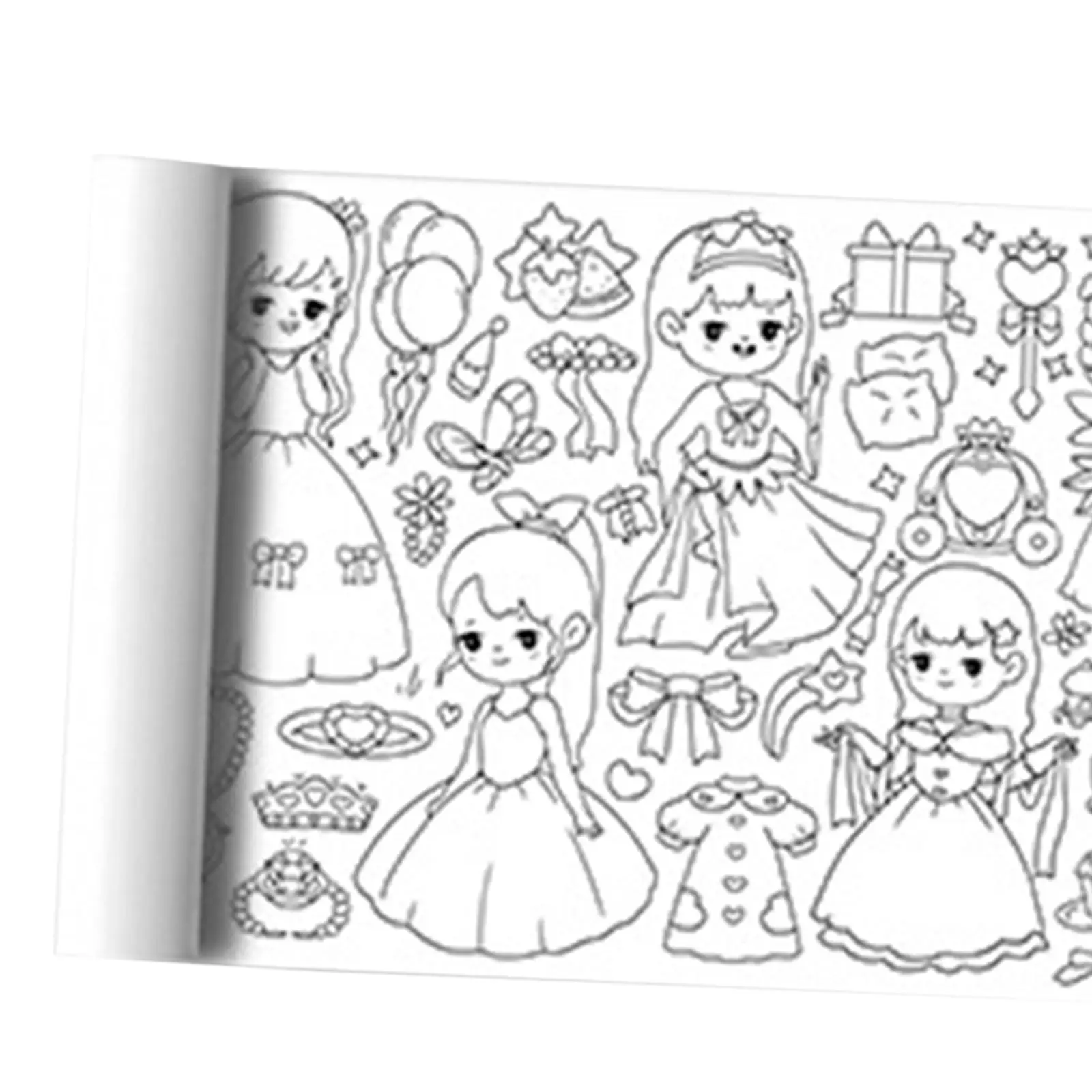 Coloring Paper Roll Coloring Book  Princess Pattern Sticky Drawing Wall Coloring Sheets for Children Home Birthday