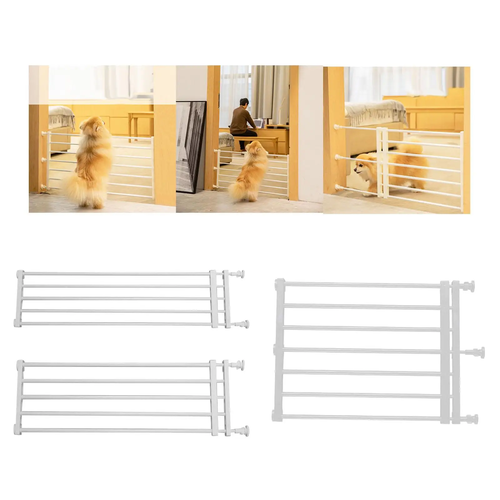 Expandable Dog Gate Adjustable Barrier for Lawn Patio Outdoor Small Medium Pet Doorway