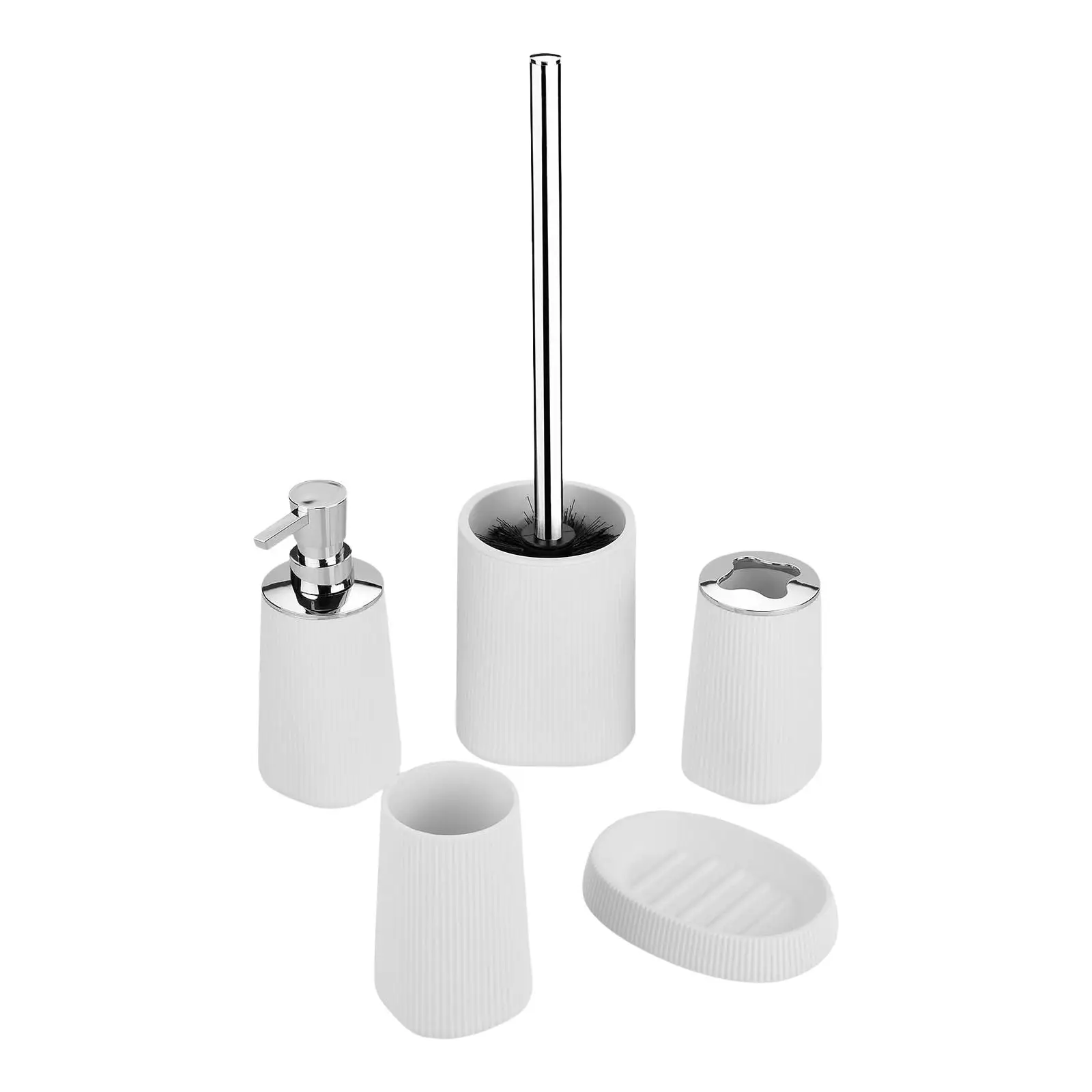 5Pcs Bathroom Sets Toothbrush Holder Cup Soap Dish for Dormitory Home Office