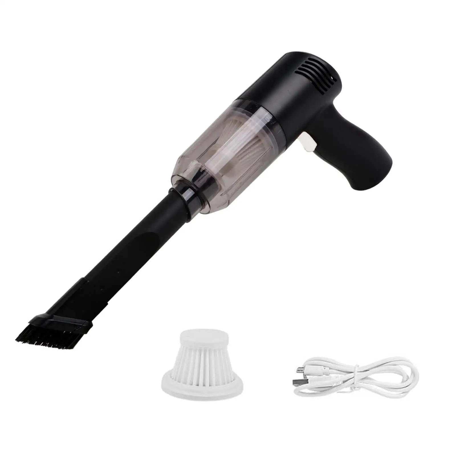 Mini Car Vacuum Cleaner Easy to Clean Clear Dust Box Handheld Vacuum for Car