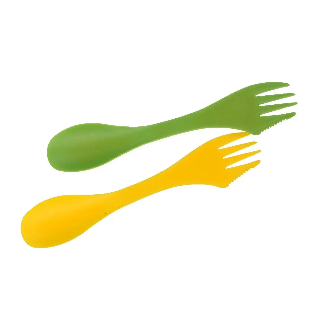 6 Color Durable &  Sporks , Fork  Utensils Flatware for Camping Picnic & Outdoor Activities or Indoor Home Use (6Pcs)