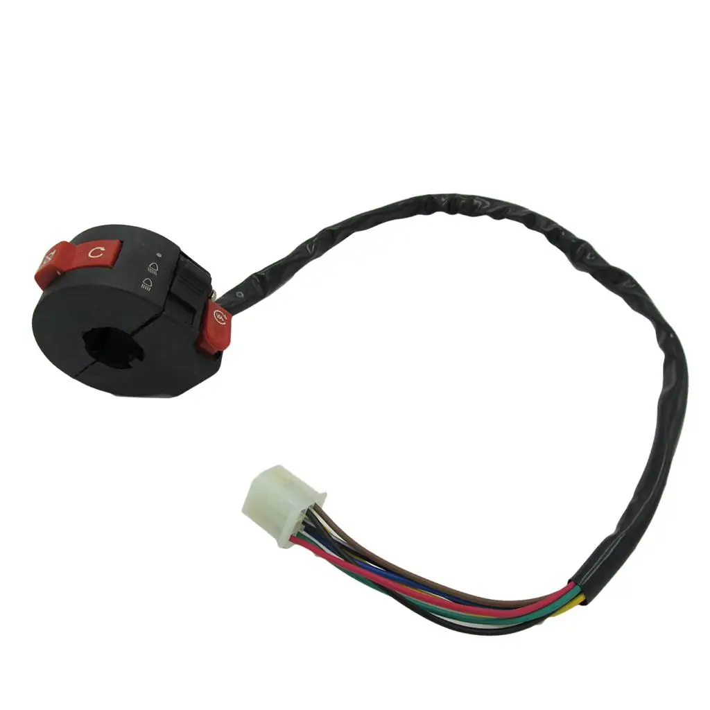 7-Wire Left Handlebar Switch Button Housing for 50cc 70 Quad, Black