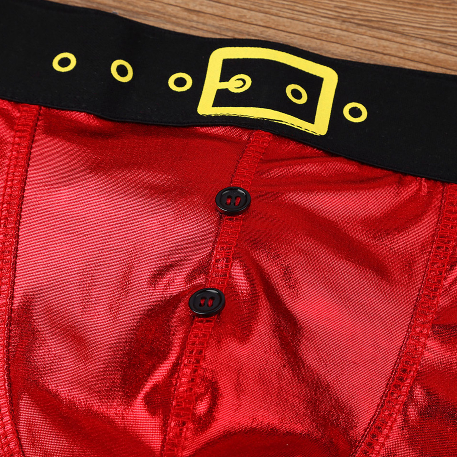 Männer Weihnachten Kostüm Sexy Dessous Set Elastischer Bund Santa Claus Boxer Briefs Shorts mit Hut Karneval Weihnachten Party Clubwear – Detail 12