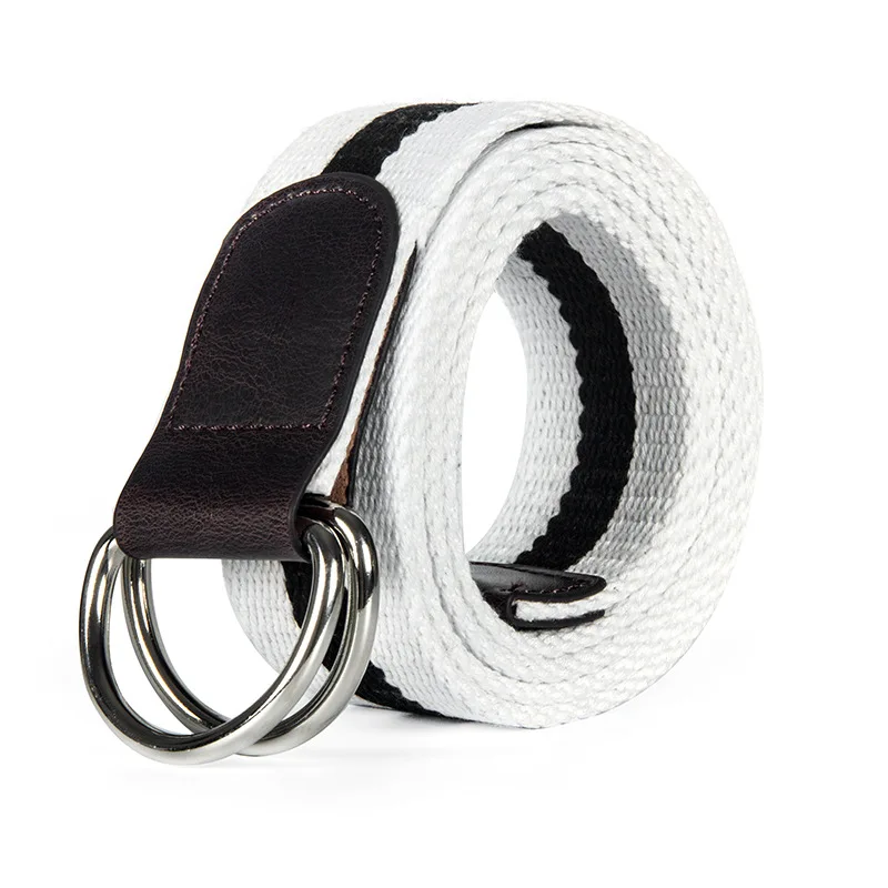 New Casual Double Ring Buckle Belt Belt Women's Belt Men's Belt Canvas Belt Belts for Women Luxury Designer Brand brown belt