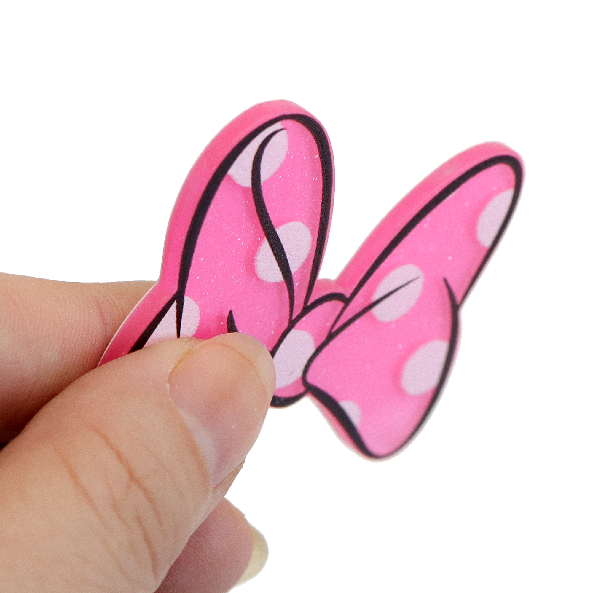 Description Picture 3 of item5pcs Disney Minnie MariGlitter Acrylic Flatback Planar Resin Craft Supplies Cabochon Scrapbook DIY Hair Bow Bag Material Acrylic