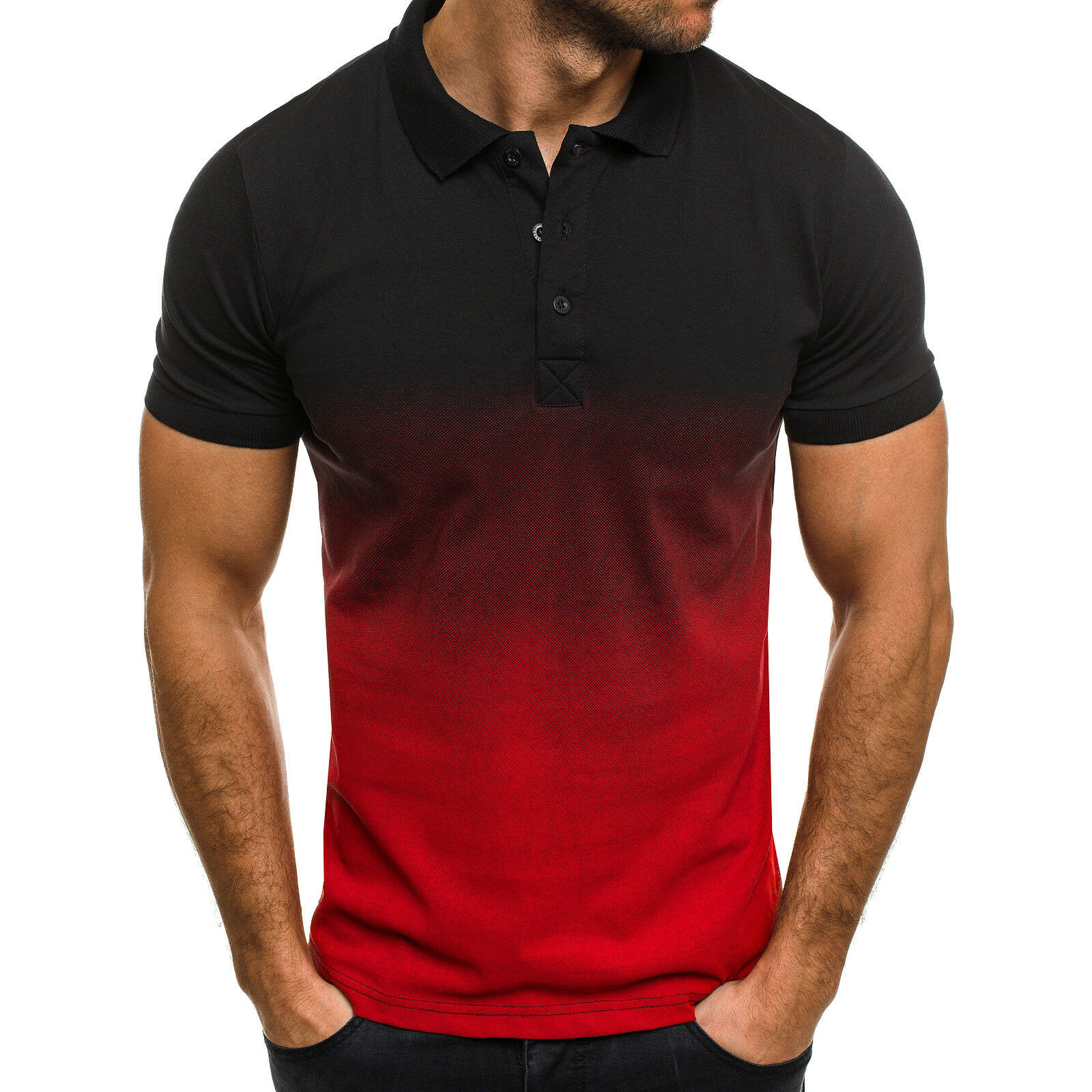 Title 8, Polo masculino camisa de manga curta polo contr...