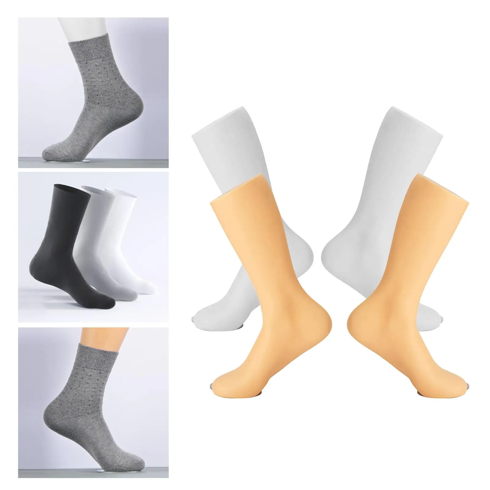 Freestanding Mannequin Foot Model Sock Display Repeated Use Support Durable Short Stocking Mannequin for Window Male