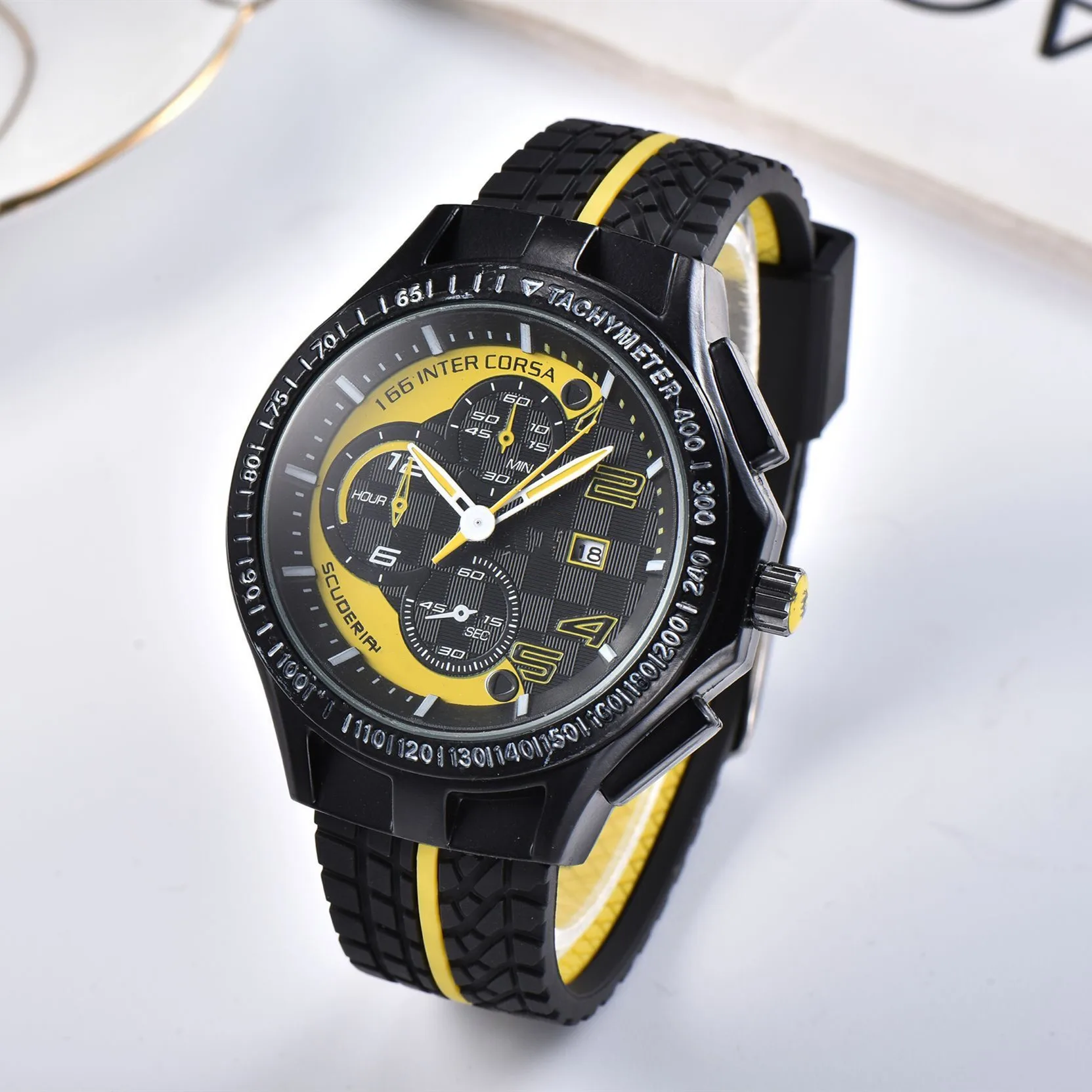 Luxury Sports Racing car F1 Formula Rubber Watch Strap Stainless steel Quartz Watches for Men Watch Casual Wrist Watch Clock