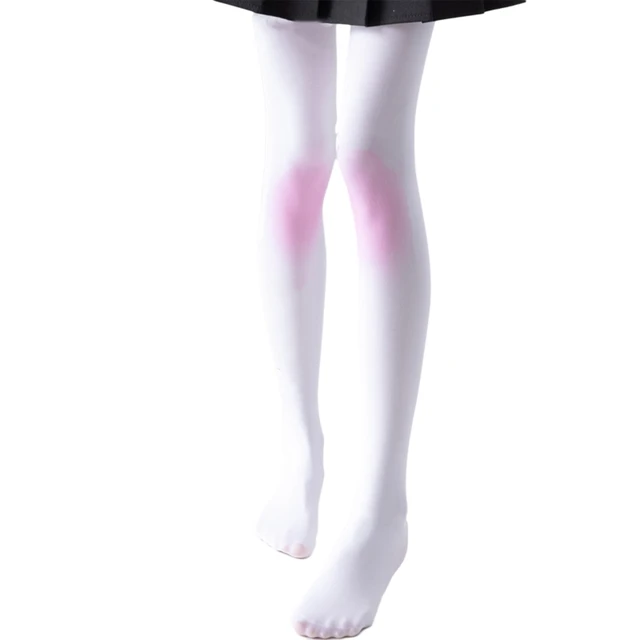 Women Sweet Opaque Pantyhose Gradient Pink Blush Bow Print Cosplay Tights -  AliExpress