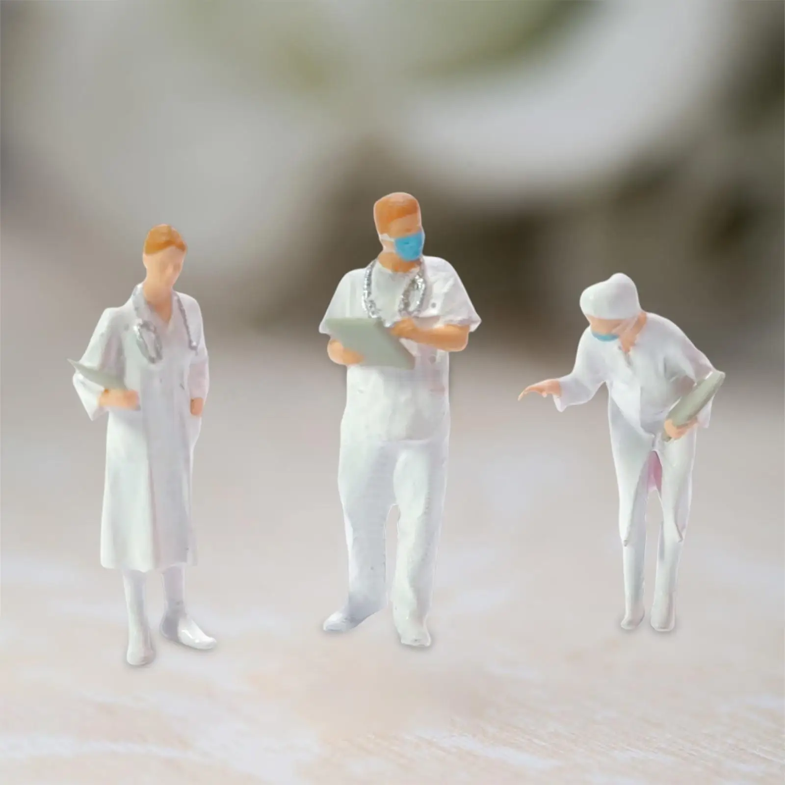 3 Pieces 1/87 People Figures Decor for Miniature Scenes Diorama Collectibles