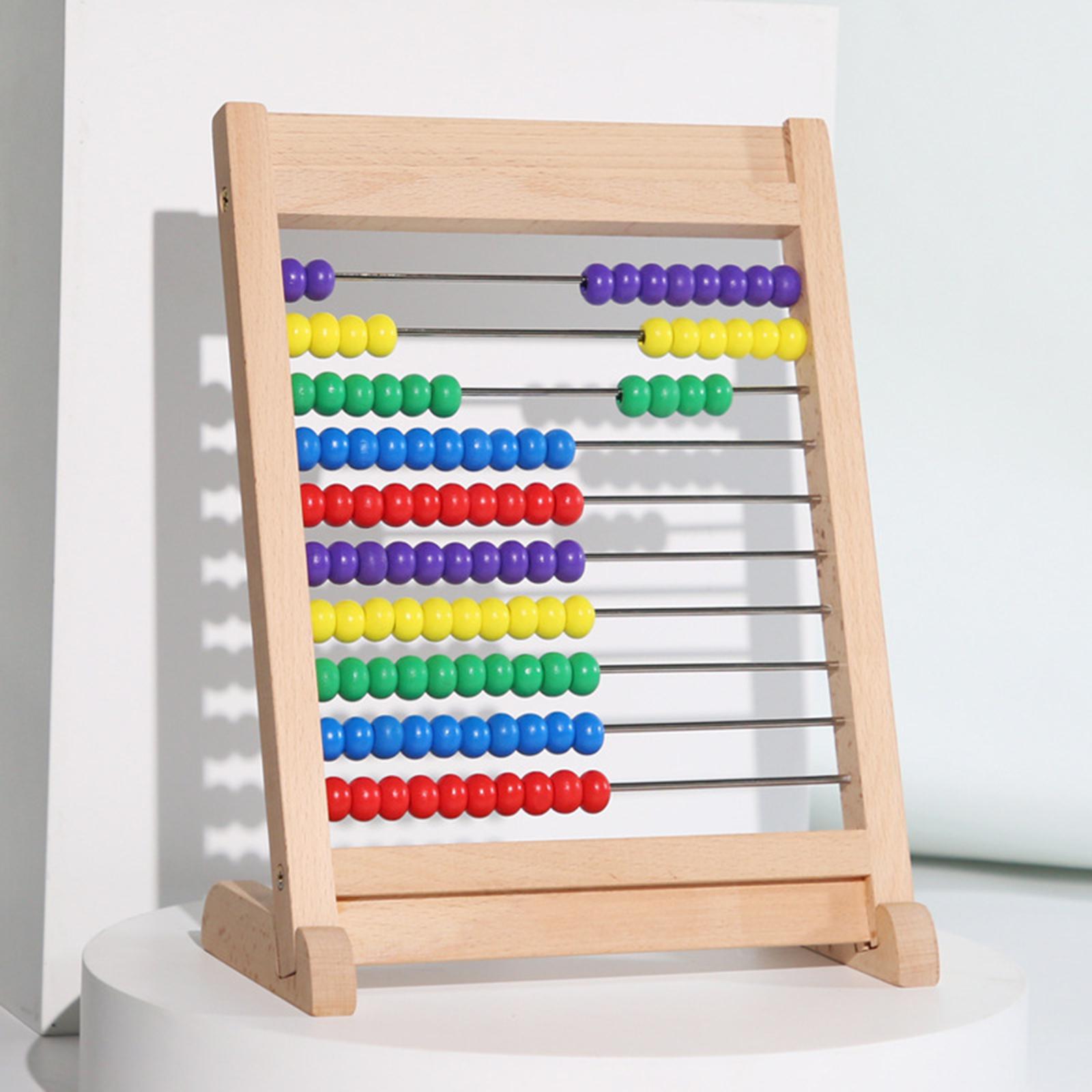 Classic Wooden Abacus Math Games Sturdy Wooden Construction Educational Counting Frames Toy for Elementary Preschool Children