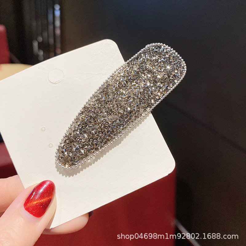 Koreanische Mode Strass Pin Tropf Platz Einfache Glitter Haar Clips Pony Haar Organizer Clips Frauen Haar Zubehör – Detail 11