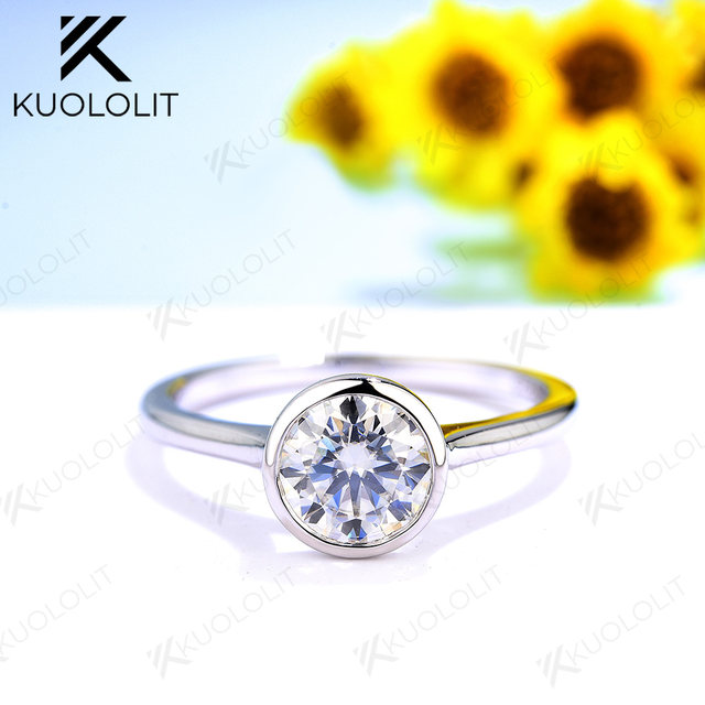 Spectacular 1.8 Ct Round Cut Moissanite, 14K Yellow Gold Plated, Half 2024 Bezel Set Classic Ring, Unique Style Moissanite Ring, Party Wear Ring