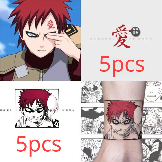  6pcs/10pcs Gaara Tattoos Anime Cosplay Gaara Love