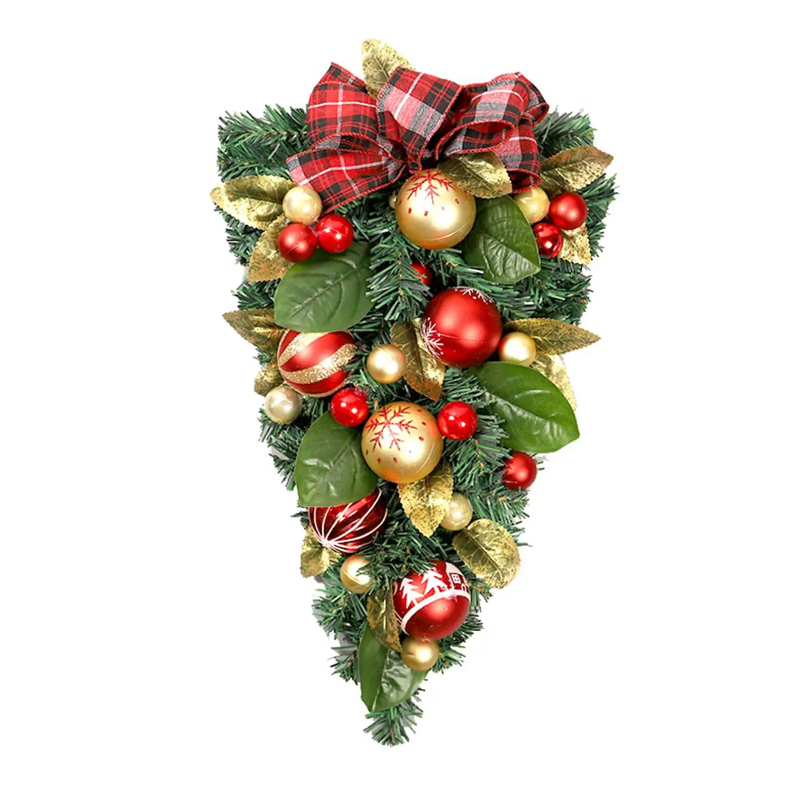 20 inch Winter Artificial Christmas Teardrop Wreath Swag Garland for Festival