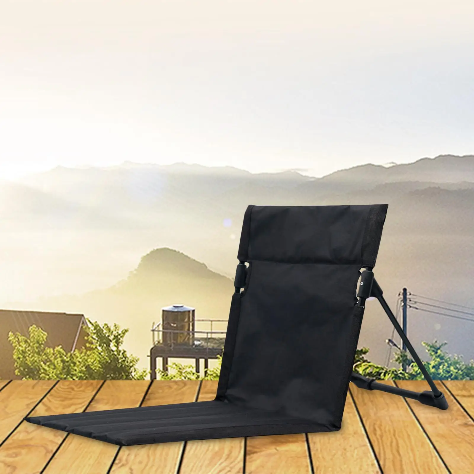 Backrest Pad Camping Mat Seat Cushion Foldable Back Support Oxford Stadium Chair for Park Music Concerts Travel Picnic Outdoor
