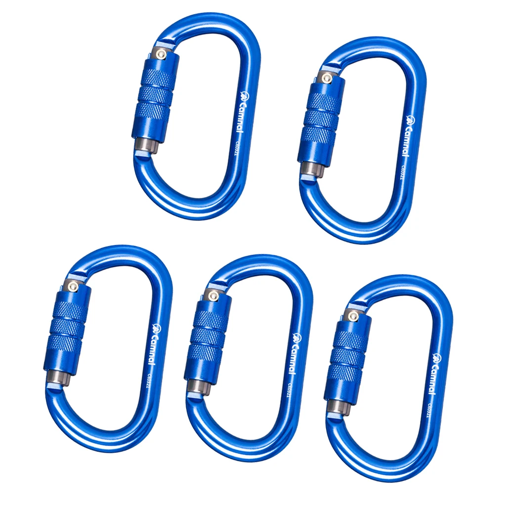 5pcs High Strength Carabiner  Climbing  Mountaineering Equipment Safety Caving Scaffolding Harness