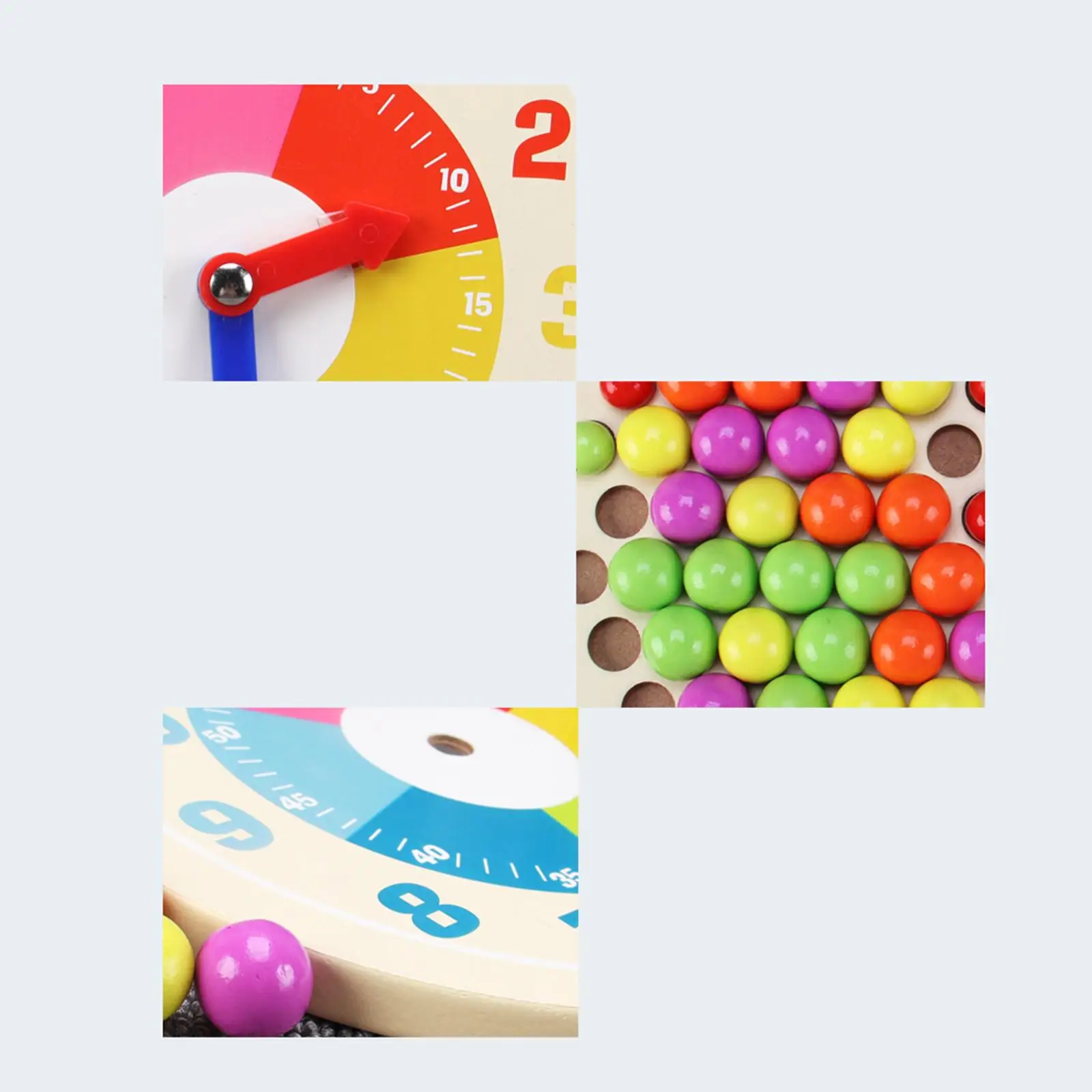 Elimination Bead Toys Shape Clock Clip Beads Clock Toy Educational Toy Montessori Toys Clock Puzzle for Toddler Math Educational