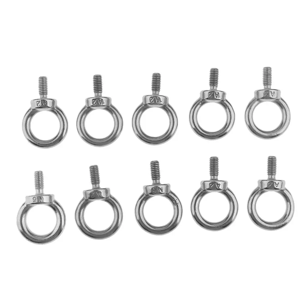 10pcs Stainless Steel Machinery Shoulder Lifting Eye  M6 6mm