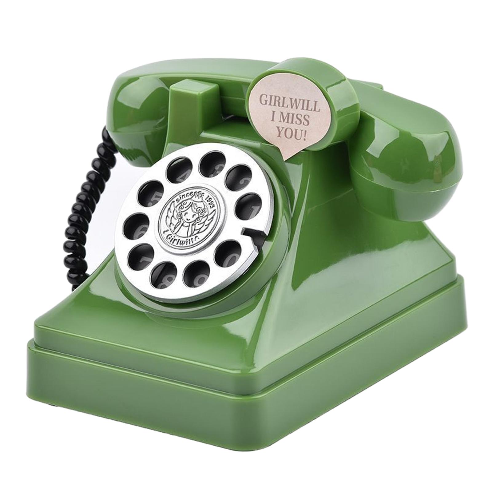 Description Picture 5 of itemPhone Money Saving Box Sculpture Cartoon Tabletop Decoration Retro Telephone Piggy Bank for Shelf Bedroom Office Desktop Home