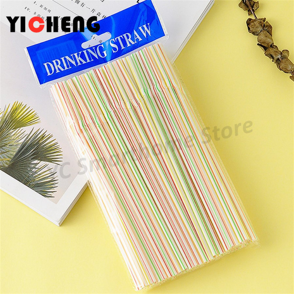 Description Picture 3 of item100Pcs Elbow flexible straw fruit juice carbonated beverage coffee milk tea coke straws plastic A drinking straw