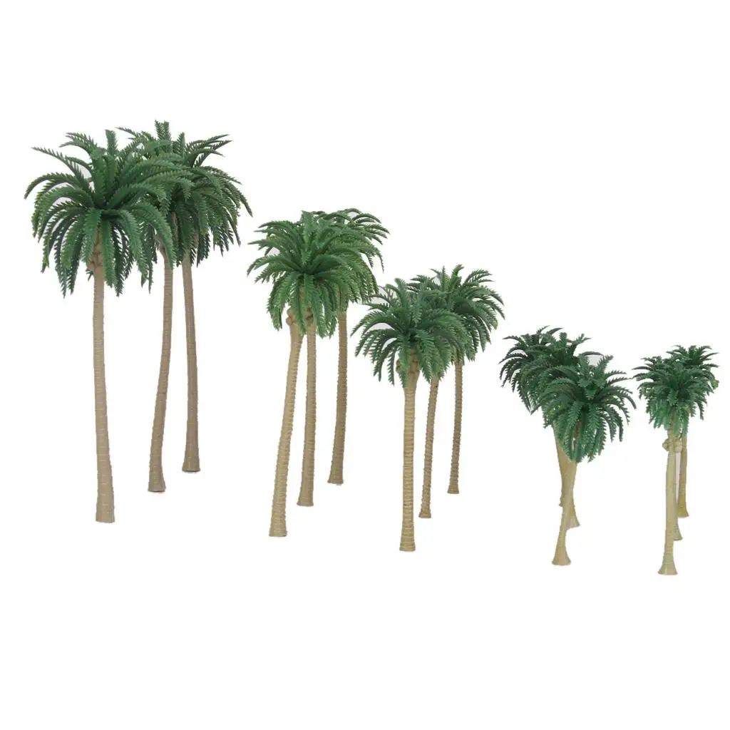 15x HO N Scale Palm Tree Model 1:70-1:150 for Train Railway Sand