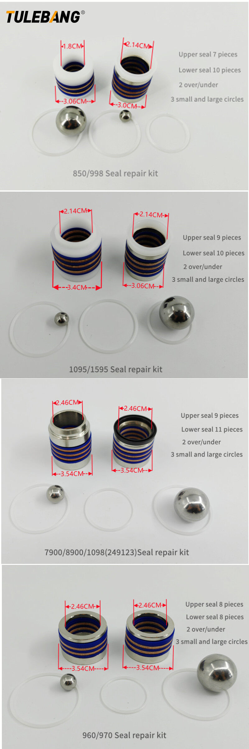 Airless-Sprühfarbe Maschinenpumpen-Reparatur-Dichtungs-Reparatur-Set 395 495（244194）595 695 700(248212)1095（248213）7900(249123) – Detail 16