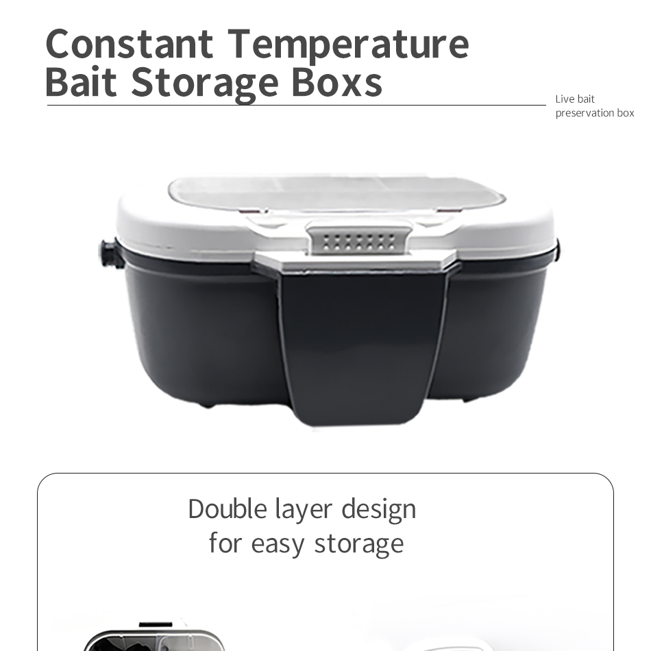 Description Picture 2 of itemMNFT 1Pcs Earthworms Live Bait Preservation Box Insulation Fishing Gear Tackle Storage Case with Belt