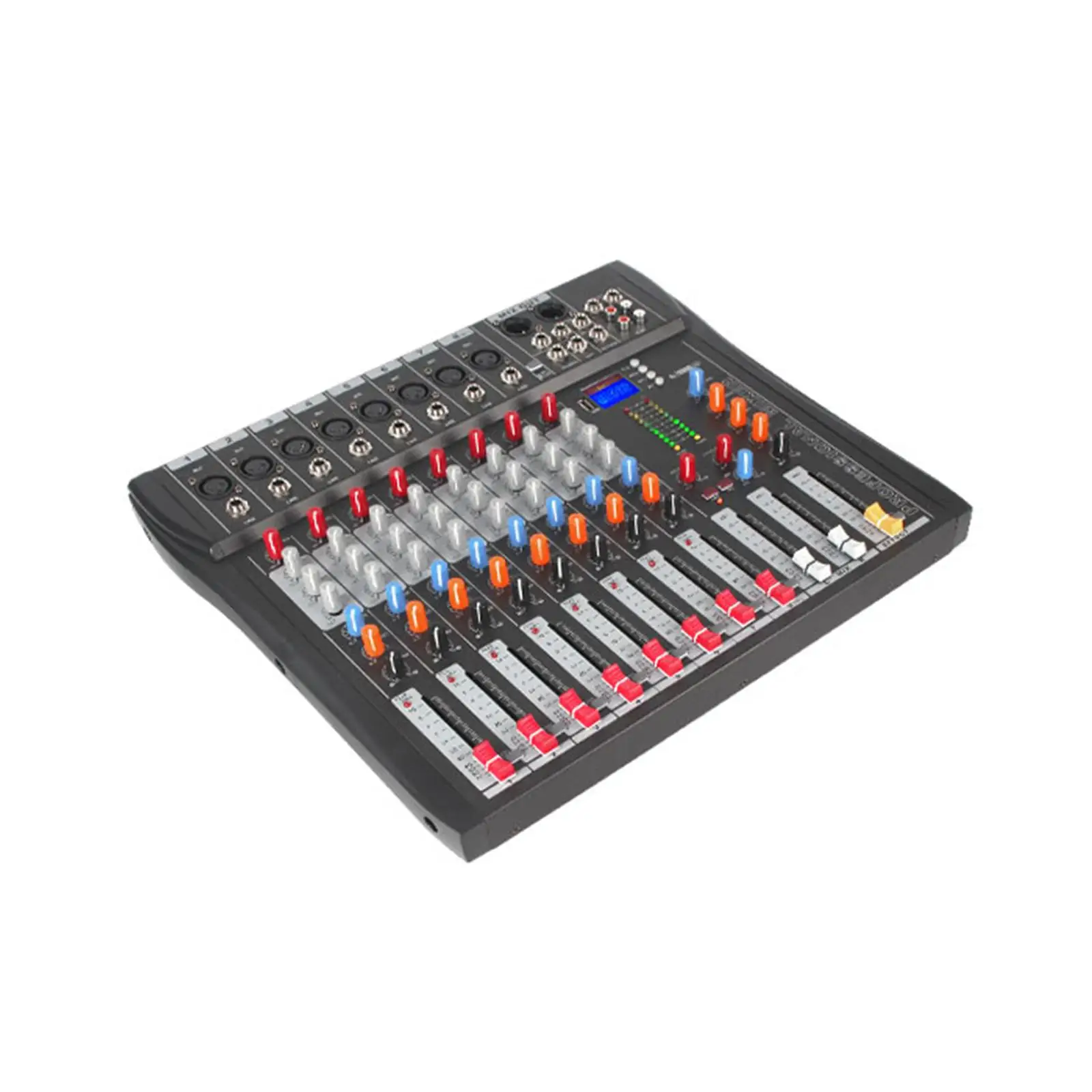 8 Channel Mixer Sound Mixing Console EU Adapter for Karaoke Multi Inputs and Outputs Impact Resistant Housing 48V Phantom Power
