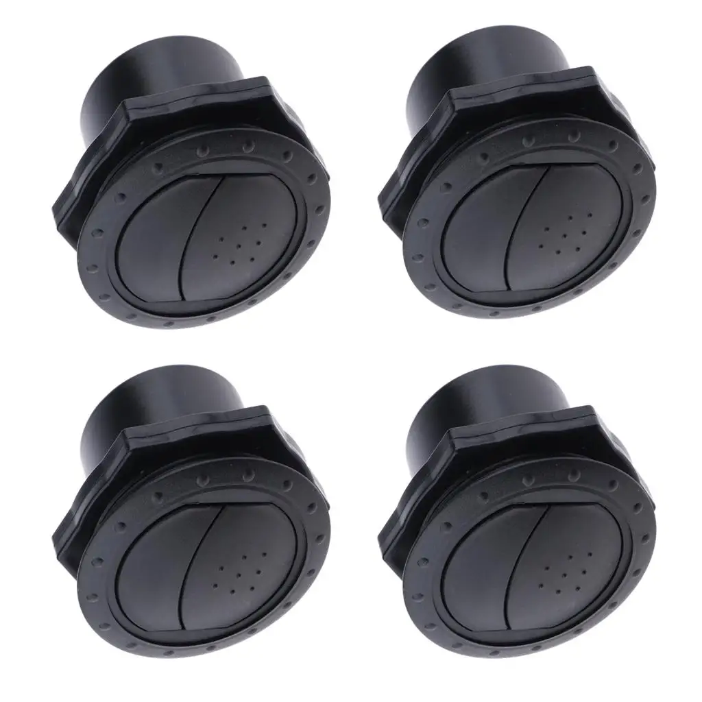 Pack of 4 board Air Conditioning Deflector Outlet Vent for Car RV Boats Yacht - Black