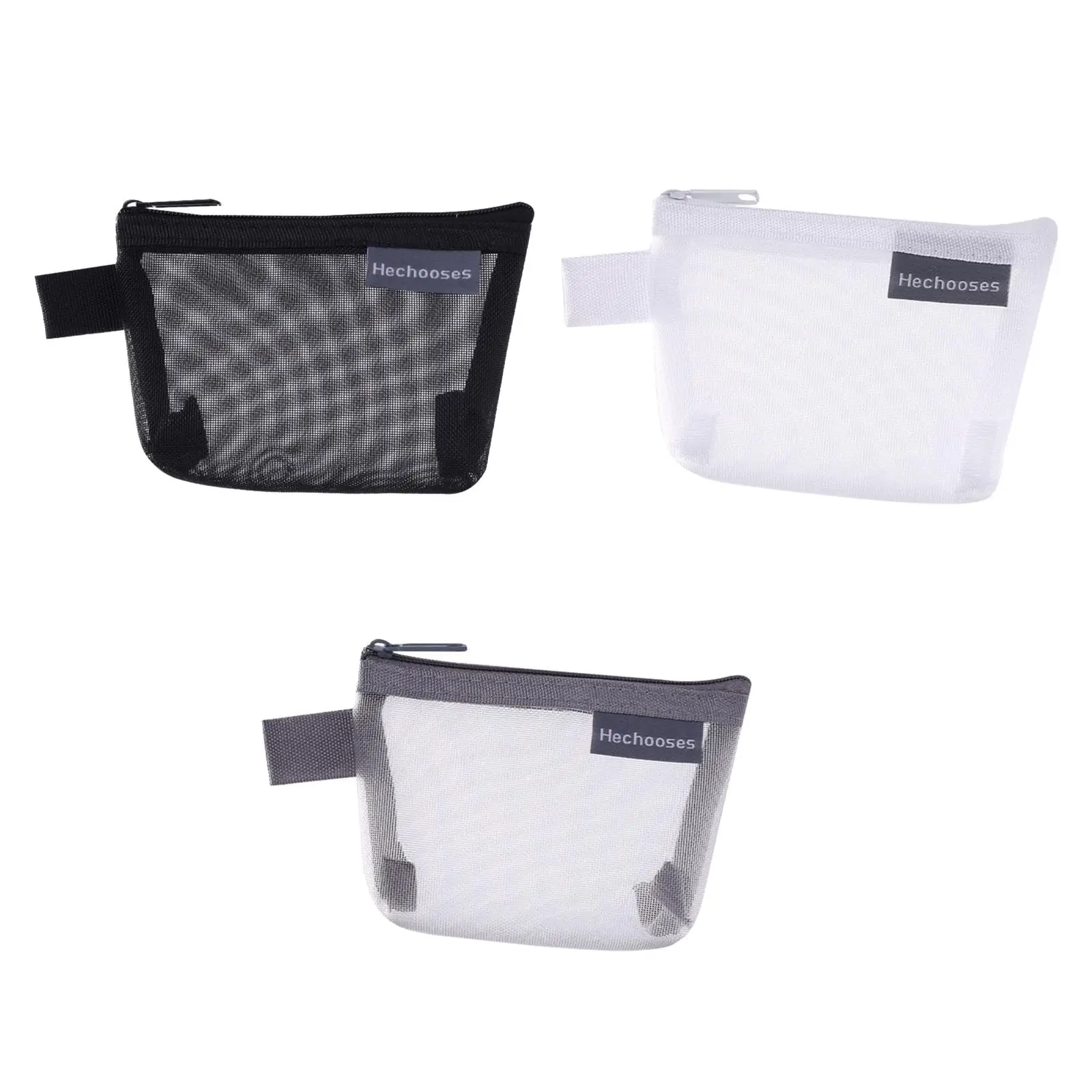 Mesh Zipper Pouch Cosmetic Travel Organizer Bag for Home Cables Toiletries