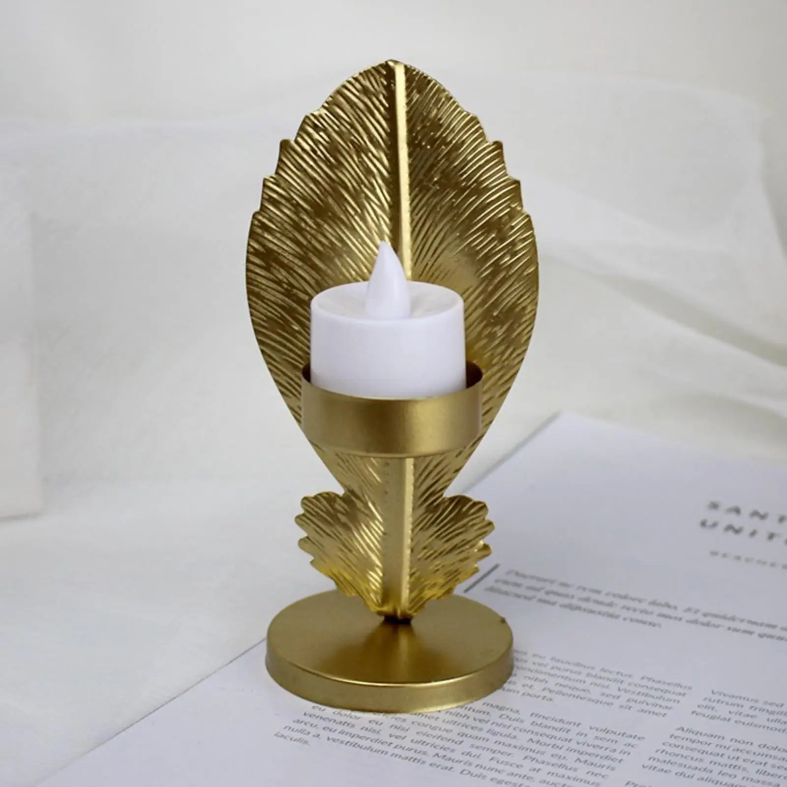 Nordic Candle Holder Leaf Model Centerpiece Romantic Holiday Home Decor