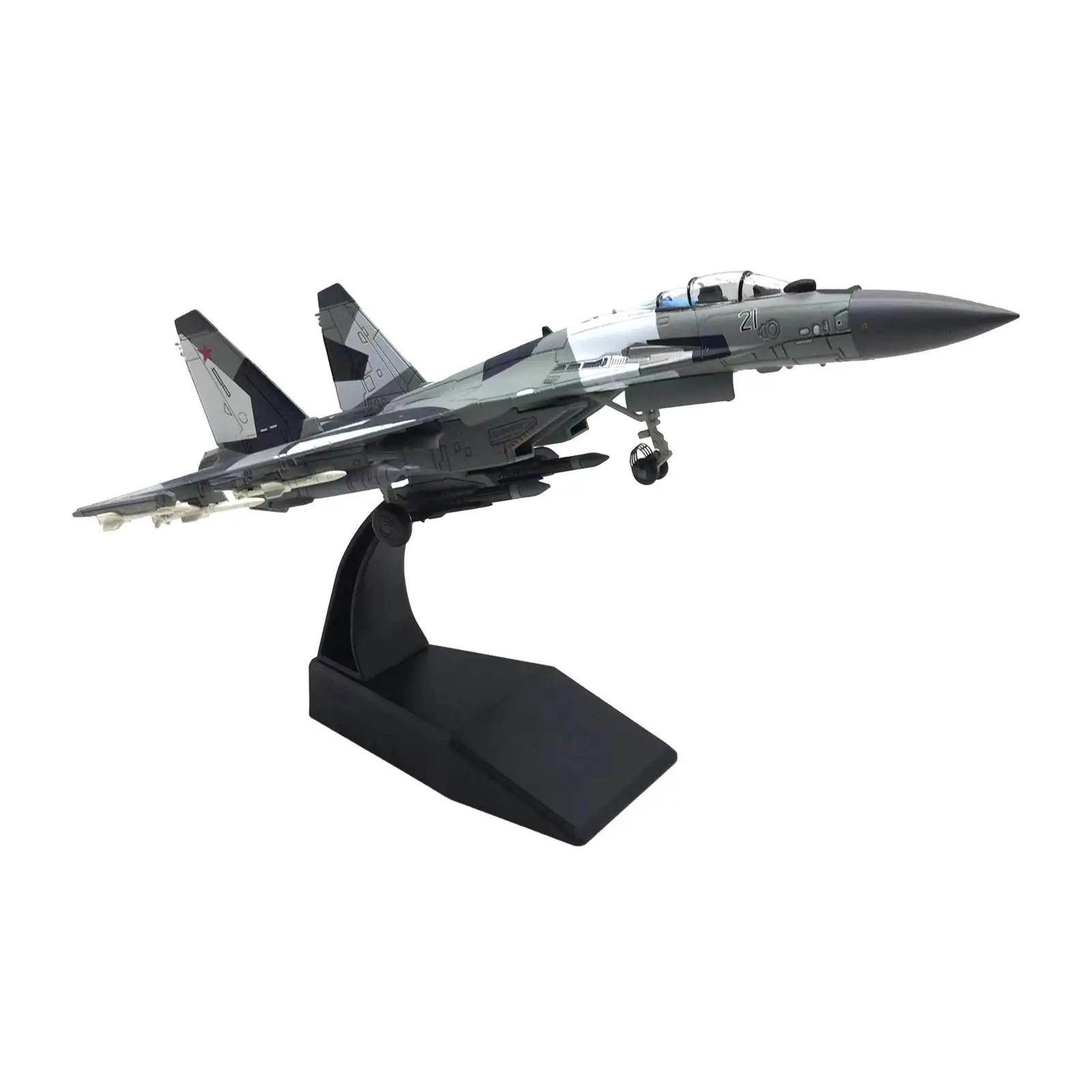 1:100 Russian SU35 Fighter Metal Airplane with Stand Aircraft Model Fighter for Table Room Decor Collection Gift Ornaments