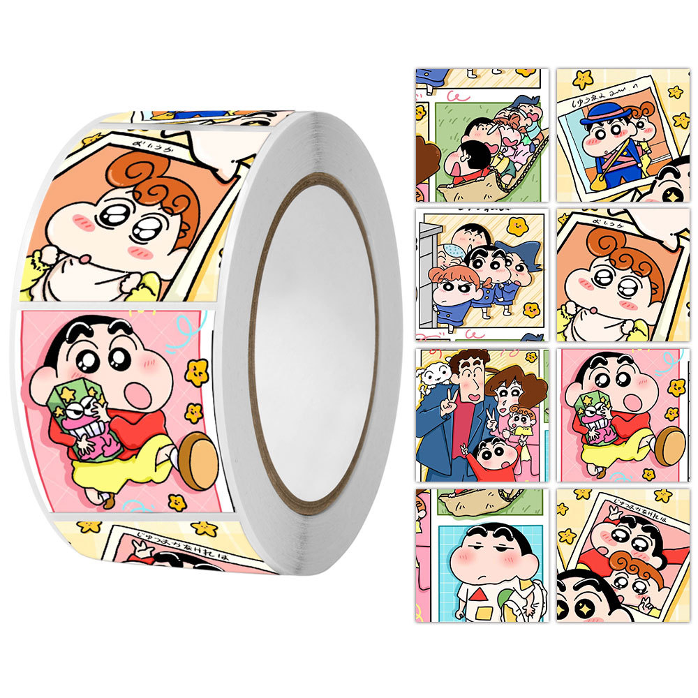 Новинка 500 шт. квадратные наклейки Crayon Shinchan самоклеящиеся этикетки  Детские Мультяшные наклейки милые игрушки подарки | AliExpress