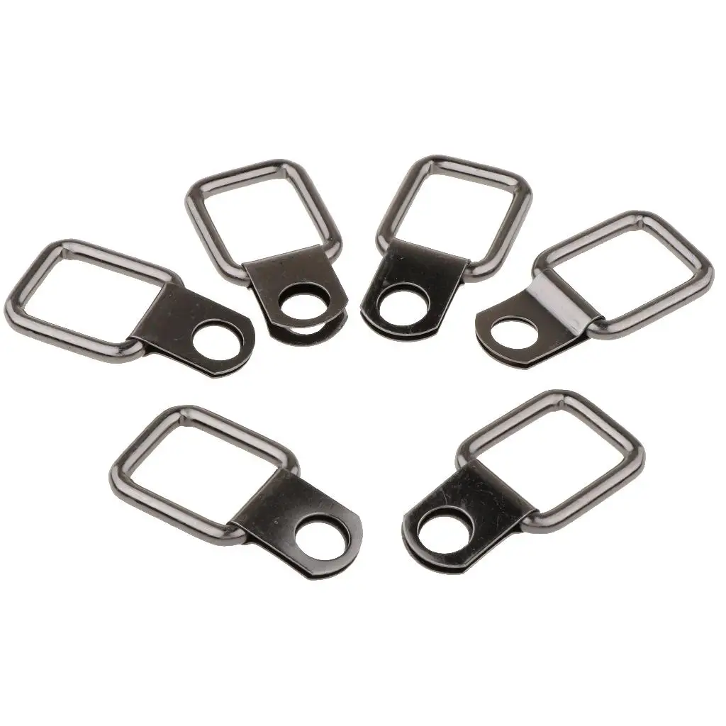 6 Pcs Stainless Steel D-Lashing Straps for Car Truck Bed Cargo