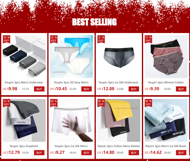 Youpin Silk Underwear, Xiaomi Youpin Panties, Youpin Ice Silk