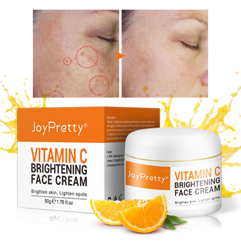 Best of JoyPretty Vitamin C Face Whitening Cream VC Acne Pimple Mark Removal Dark Spots Facial Creams Moisturizing Cream Skin Care 50ml Reviews & Tips