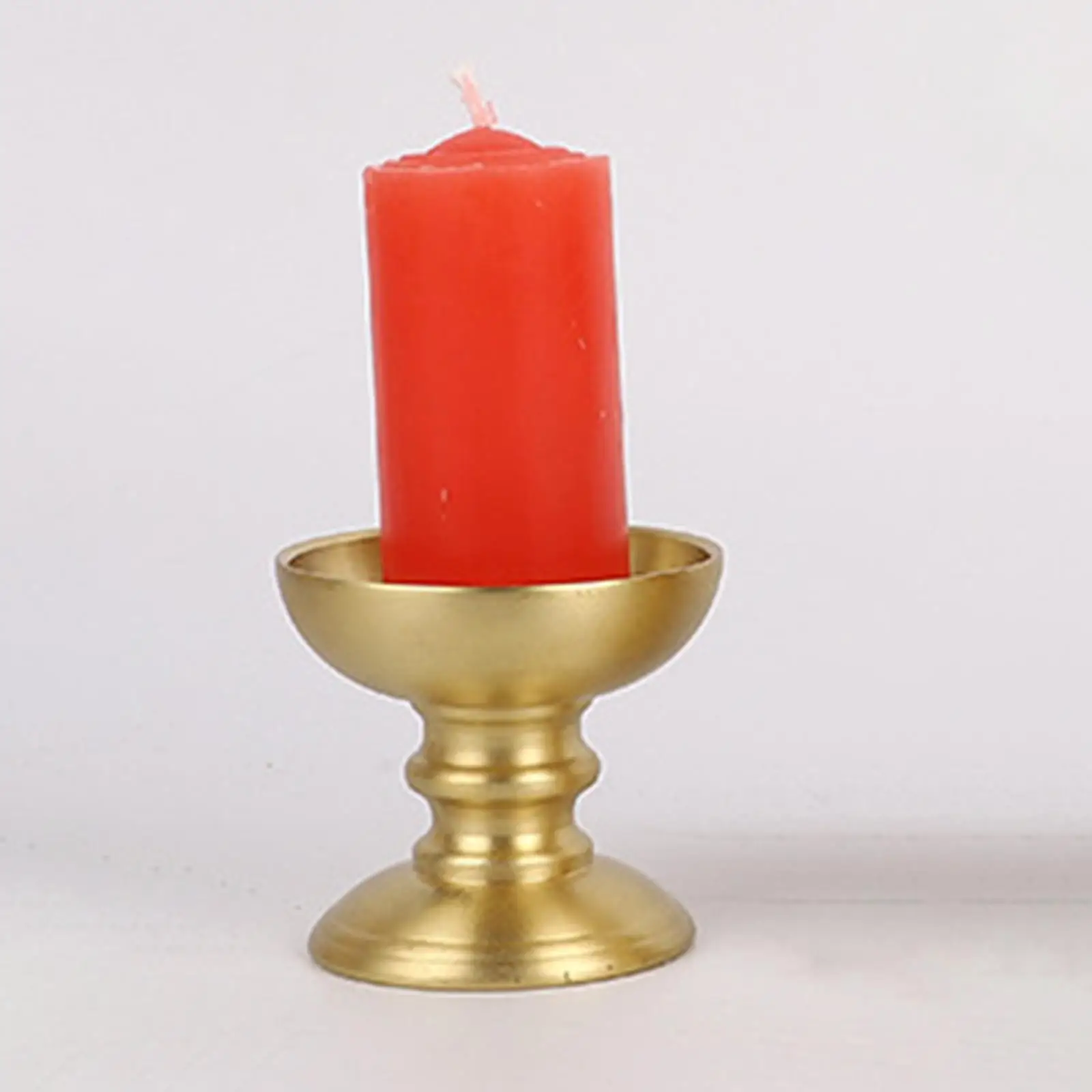 Height 5.9cm Copper Tea Light Candle Holder Decorative Candlestick Accessory